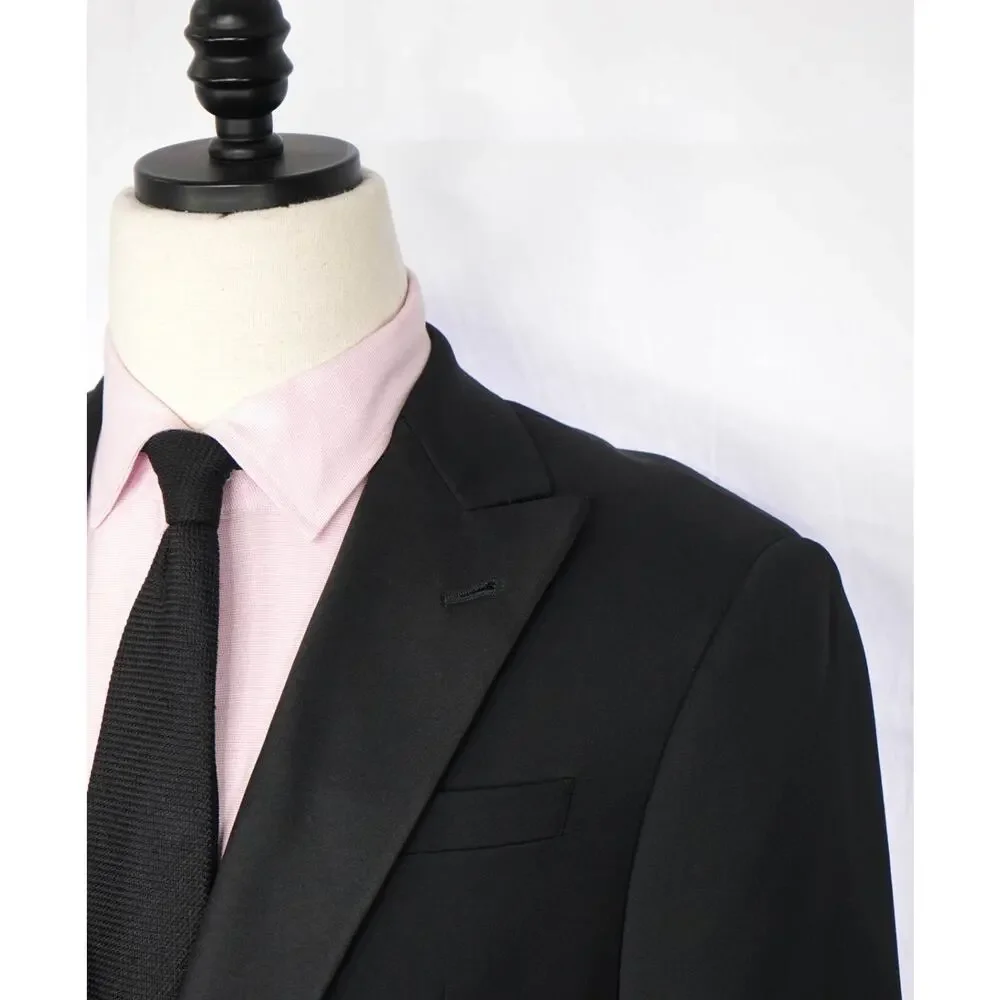 ARMANI COLLEZIONI - Black Wool Peak Lapel DInner Jacket - 38R